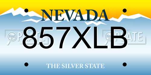 857XLB Nevada License Plate