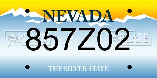 857Z02 Nevada License Plate