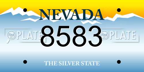 8583 Nevada License Plate
