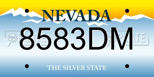 8583DM Nevada License Plate