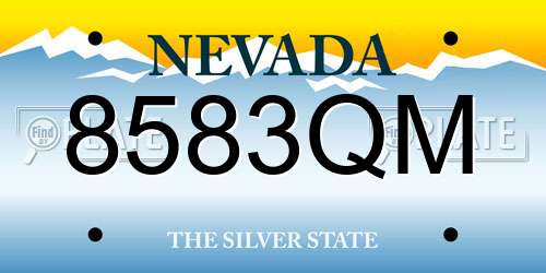 8583QM Nevada License Plate