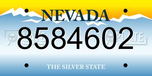 8584602 Nevada License Plate