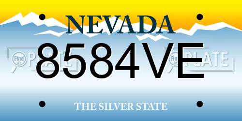 8584VE Nevada License Plate
