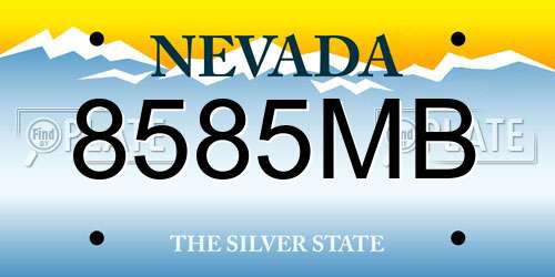 8585MB Nevada License Plate