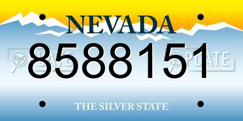 8588151 Nevada License Plate