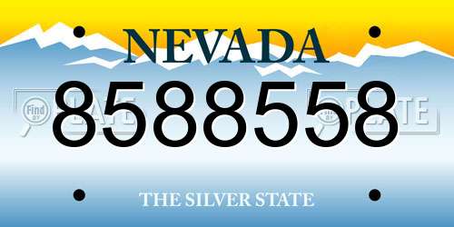 8588558 Nevada License Plate