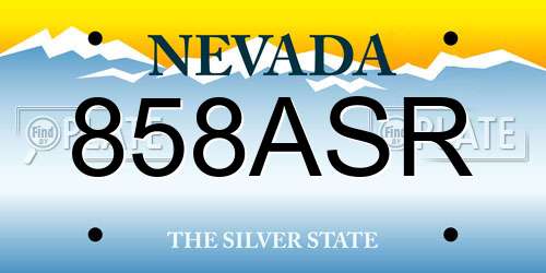 858ASR Nevada License Plate