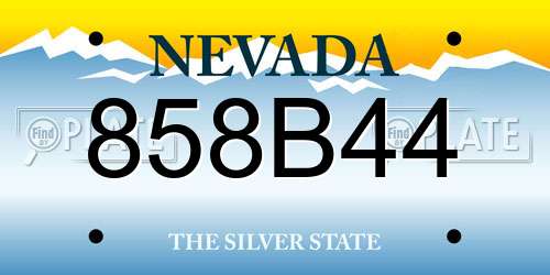 858B44 Nevada License Plate