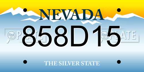 858D15 Nevada License Plate
