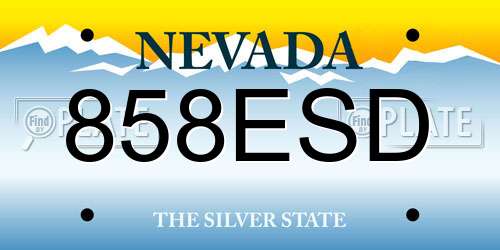 858ESD Nevada License Plate