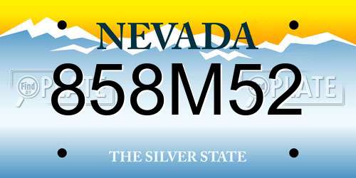858M52 Nevada License Plate