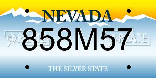 858M57 Nevada License Plate