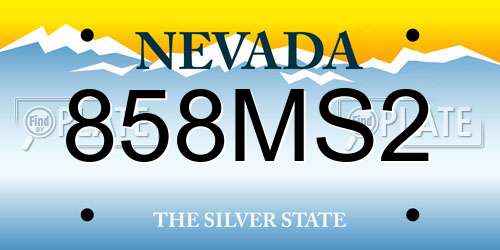 858MS2 Nevada License Plate