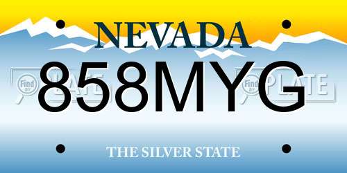 858MYG Nevada License Plate