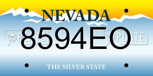 8594EO Nevada License Plate