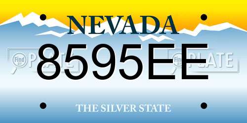 8595EE Nevada License Plate