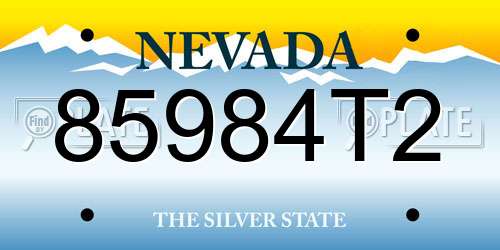 85984T2 Nevada License Plate