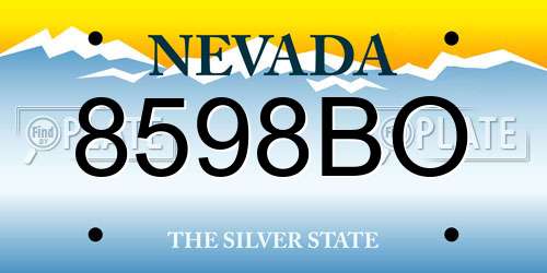 8598BO Nevada License Plate