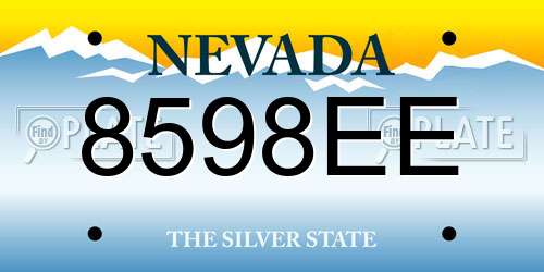 8598EE Nevada License Plate