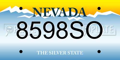 8598SO Nevada License Plate
