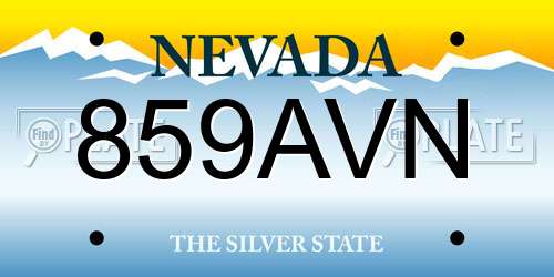859AVN Nevada License Plate
