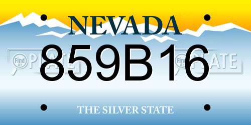 859B16 Nevada License Plate