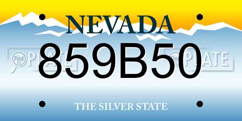 859B50 Nevada License Plate
