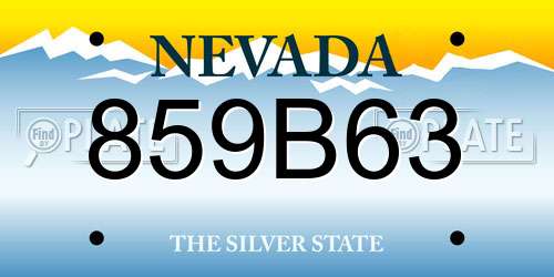 859B63 Nevada License Plate