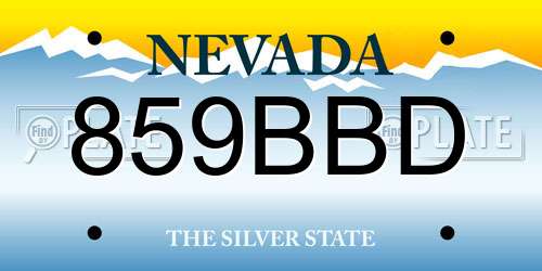 859BBD Nevada License Plate