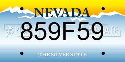 859F59 Nevada License Plate