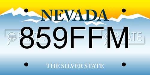 859FFM Nevada License Plate