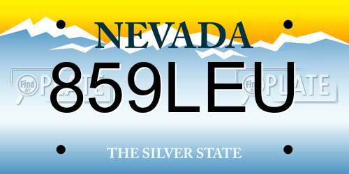 859LEU Nevada License Plate