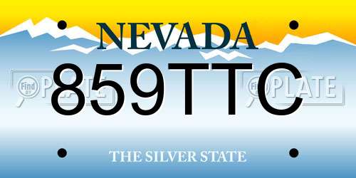 859TTC Nevada License Plate
