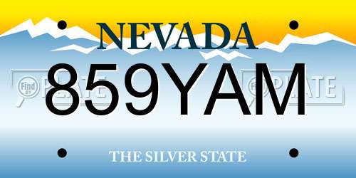 859YAM Nevada License Plate