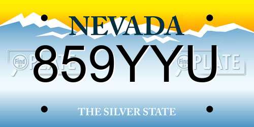 859YYU Nevada License Plate