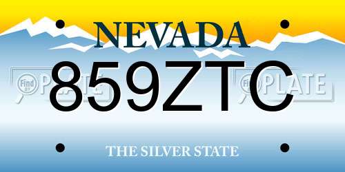 859ZTC Nevada License Plate
