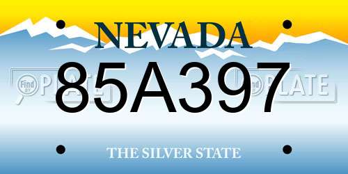 85A397 Nevada License Plate