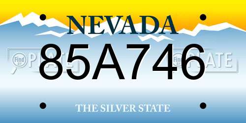 85A746 Nevada License Plate