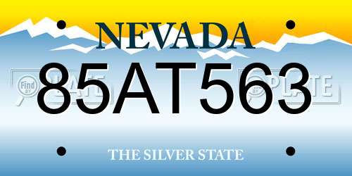 85AT563 Nevada License Plate