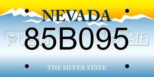 85B095 Nevada License Plate