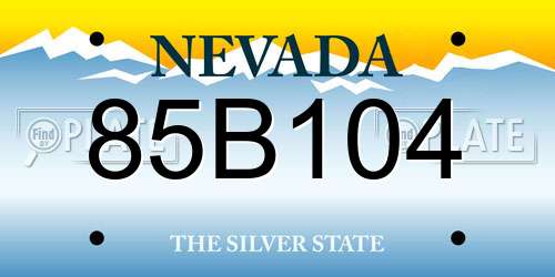 85B104 Nevada License Plate