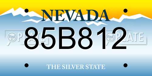 85B812 Nevada License Plate