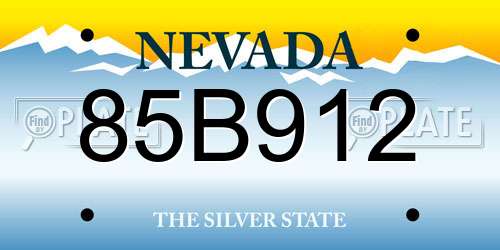 85B912 Nevada License Plate