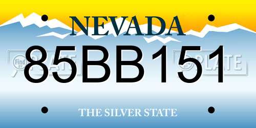 85BB151 Nevada License Plate