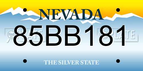85BB181 Nevada License Plate