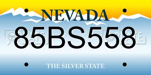 85BS558 Nevada License Plate