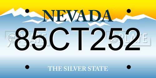85CT252 Nevada License Plate