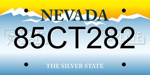 85CT282 Nevada License Plate
