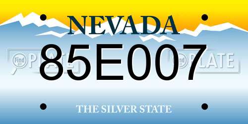 85E007 Nevada License Plate