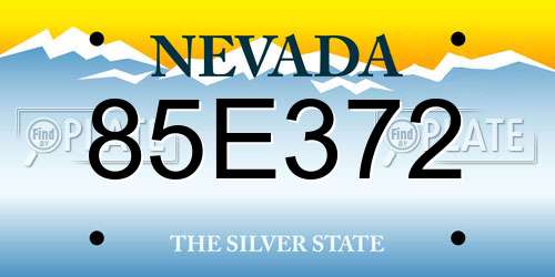 85E372 Nevada License Plate